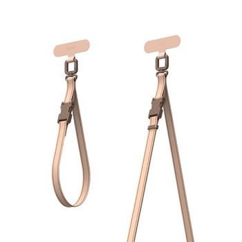 Moshi 2-in-1 Wrist & Body Strap with Adapter - Smycz ze skóry eco do telefonu (Milktea Brown)