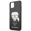 Karl Lagerfeld Double Layer Glitter Tempered Glass - Etui iPhone 11 Pro Max ze szklanym tyłem (czarny)