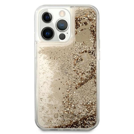 Guess Liquid Glitter Charms - Etui iPhone 13 Pro Max (złoty)