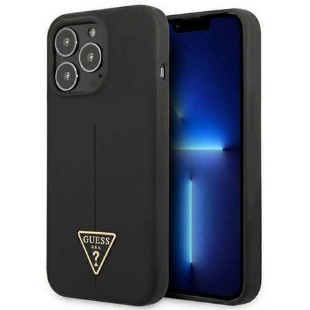 Guess Silicone Triangle Logo - Etui iPhone 13 Pro (czarny)