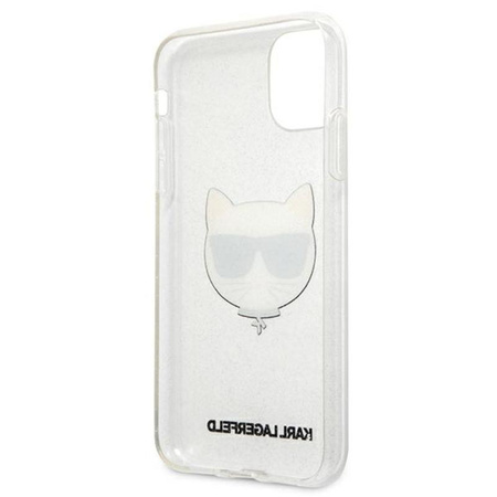 Karl Lagerfeld Choupette Head Glitter - Etui iPhone 11 (srebrny)