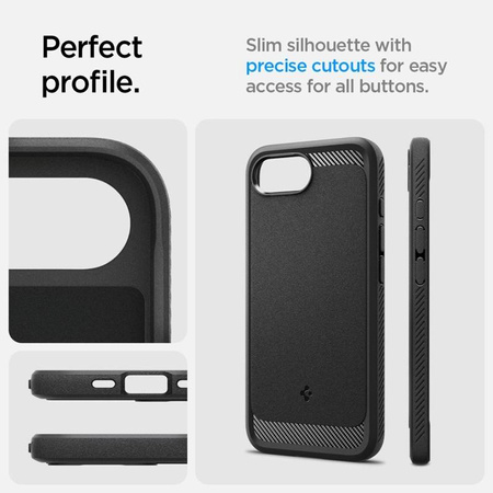 Spigen Rugged Armor Mag MagSafe - Etui do iPhone 16e (Matte Black)