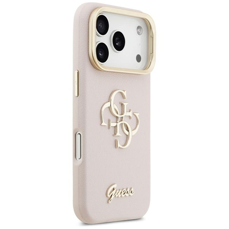Guess Grained Big 4G & Stand Camera - Etui iPhone 17 Pro (różowy)