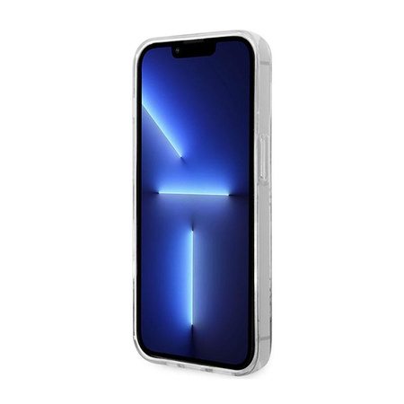 Guess 4G Stripe Script Logo Electroplated Pattern – Etui iPhone 14 Pro (złoty)