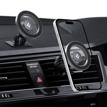 Spigen MFT13 Magnetic Dashboard & Vent Car Mount - Magnetyczny uchwyt samochodowy MagSafe (Srebrny)