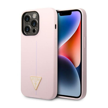 Guess Silicone Triangle Logo - Etui iPhone 14 Pro Max (fioletowy)