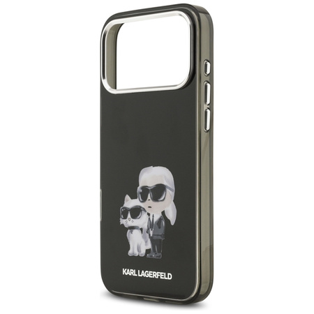 Karl Lagerfeld IML Aquarelle Karl & Choupette & Logo MagSafe - Etui iPhone 17 Pro (czarny)