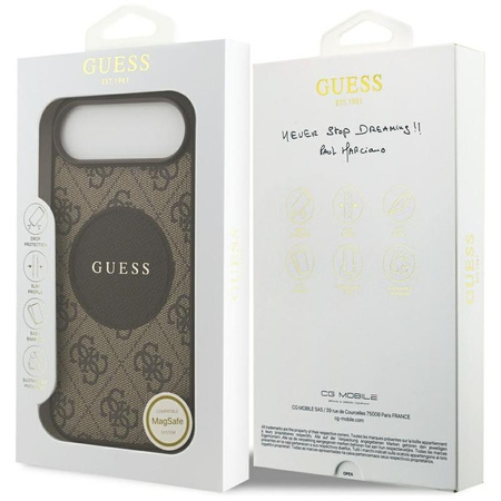 Guess 4G Circle Classic Logo MagSafe - Etui iPhone Air (brązowy)