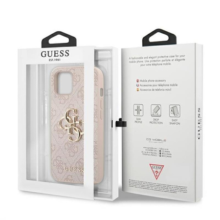 Guess 4G Big Metal Logo - Etui iPhone 13 mini (różowy)