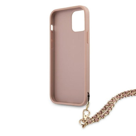 Guess Saffiano Chain - Etui iPhone 12 Pro Max (różowy)