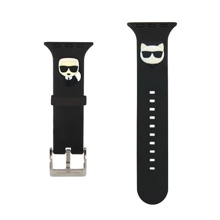 Karl Lagerfeld Silicone Karl & Choupette Heads – Pasek do Apple Watch 42/44/45 mm (czarny)