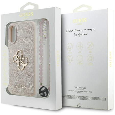 Guess 4G Strap 4G Classic Logo - Etui iPhone 17 (różowy)