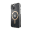 Speck Presidio Perfect-Clear with Glitter + MagSafe - Etui iPhone 14 / iPhone 13 z powłoką MICROBAN (Clear / Gold Glitter)
