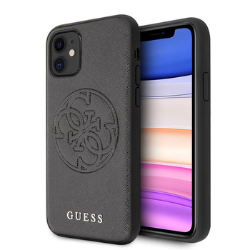 Guess Saffiano 4G Circle Logo - Etui iPhone 11 (czarny)