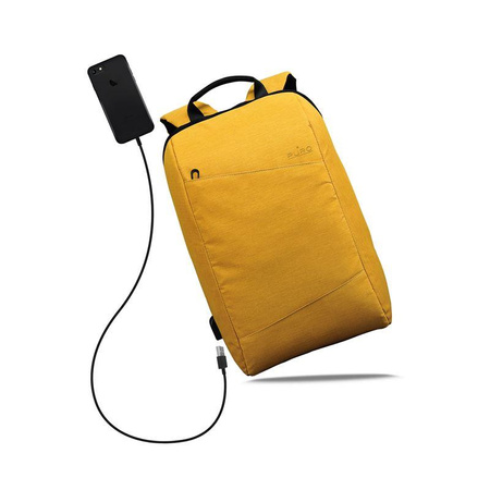 PURO Byday - Plecak z zewnętrzym portem USB MacBook Pro 15" / Notebook 15.6" (żółty)