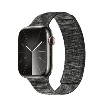 Crong Melange - Pasek magnetyczny do Apple Watch 44/45/46/49 mm (czarny melanż)