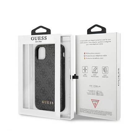 Guess 4G Metal Gold Logo - Etui iPhone 11 Pro (szary)