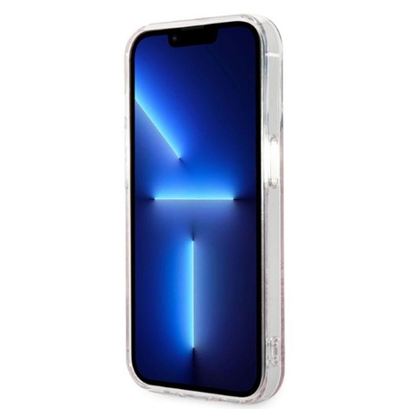 Guess Bundle Pack MagSafe IML Jungle - Zestaw etui + ładowarka MagSafe iPhone 14 Pro (różowy/złoty)