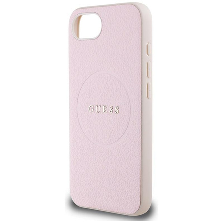 Guess Grained Ring MagSafe - Etui do iPhone 16e (różowy)