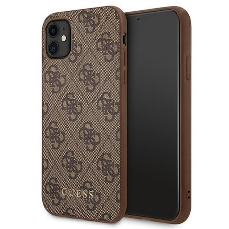 Guess 4G Metal Gold Logo – Etui iPhone 11 (brązowy)