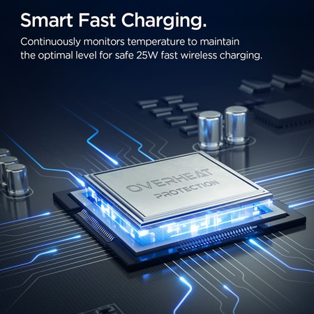 Spigen Essential EF302MOQ - Ładowarka bezprzewodowa 2w1 z MagSafe 25W Qi2.2 (Black)