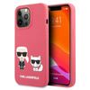 Karl Lagerfeld Silicone Karl & Choupette - Etui iPhone 13 Pro Max (fuksja)