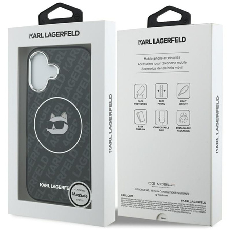 Karl Lagerfeld IML Choupette Head Logo MagSafe - Etui iPhone 17 (czarny)