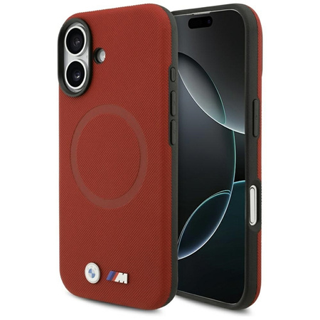 BMW M FW Metal Logo MagSafe - Etui iPhone 17 (czerwony)