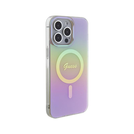 Guess IML Iridescent MagSafe - Etui iPhone 15 Pro (różowy)