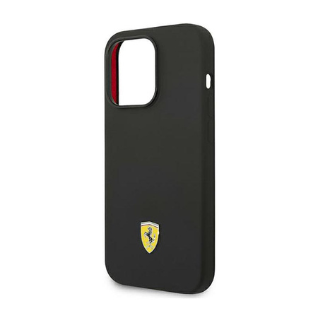 Ferrari Silicone Metal Logo - Etui iPhone 14 Pro Max (czarny)