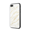 Guess Marble Glass Gold Glitter - Etui iPhone SE 2020 / 8 / 7 (Biały)