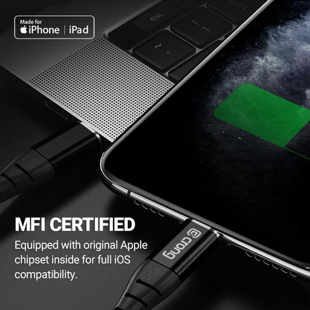 Crong Armor Link - Kabel USB-C Lightning Fast Charging MFi 150cm (czarny)