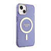 Guess Glitter Gold MagSafe - Etui iPhone 14 Plus (Purpurowy)