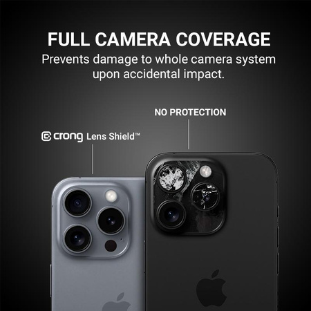 Crong Lens Shield - Szkło na aparat i obiektyw iPhone 16 Pro / iPhone 16 Pro Max / iPhone 15 Pro / iPhone 15 Pro Max