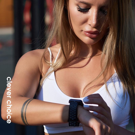 Crong Duo Sport - Pasek do Apple Watch 44/45/46/49 mm (szary/czarny)