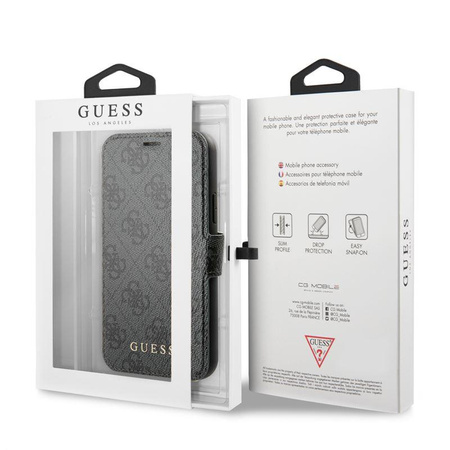 Guess Booktype 4G Charms Collection - Etui iPhone 11 z kieszeniami na karty (czarny)