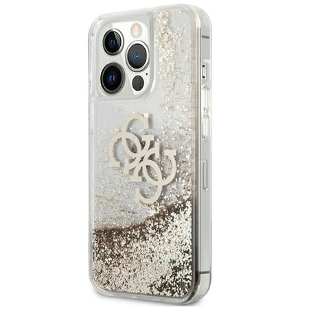 Guess Liquid Glitter 4G Big Logo - Etui iPhone 13 Pro (złoty)