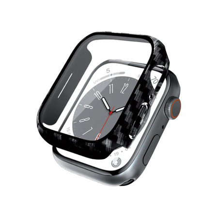 Crong Hybrid Watch Case - Etui ze szkłem Apple Watch 45mm (Carbon)