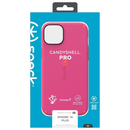 Speck CandyShell Pro - Etui iPhone 14 Plus z powłoką MICROBAN (Digital Pink / Energy Red)
