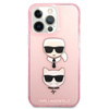 Karl Lagerfeld Glitter Karl & Choupette Head - Etui iPhone 13 Pro Max (różowy)
