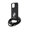 Karl Lagerfeld Crossbody Saffiano Metal Pin Karl & Choupette - Etui iPhone 13 Pro (czarny)
