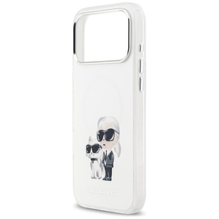 Karl Lagerfeld IML Aquarelle Karl & Choupette & Logo MagSafe - Etui iPhone 17 Pro Max (biały)