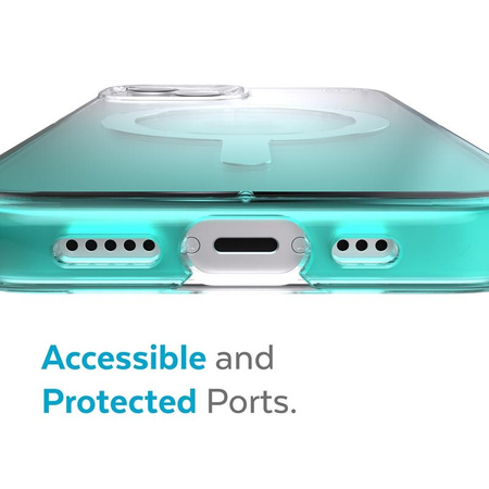Speck Presidio Perfect-Clear + Ombre + MagSafe - Etui iPhone 13 z powłoką MICROBAN (Clear/Fantasy Teal Fade)