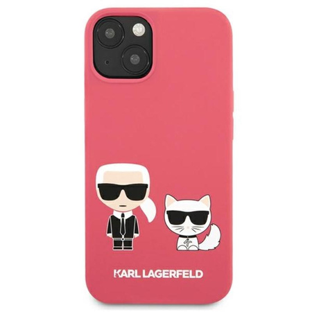Karl Lagerfeld Silicone Karl & Choupette - Etui iPhone 13 (fuksja)