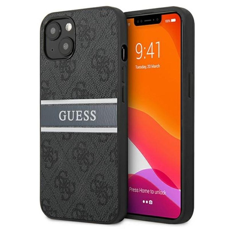 Guess 4G Printed Stripe - Etui iPhone 13 mini (szary)