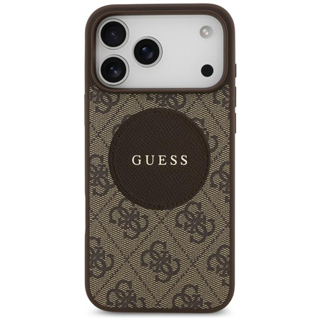 Guess 4G Circle Classic Logo MagSafe - Etui iPhone 17 Pro Max (brązowy)