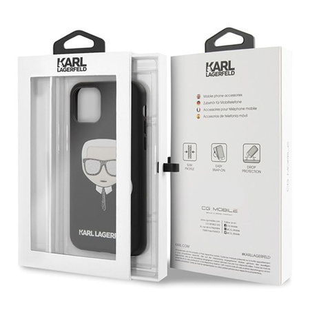 Karl Lagerfeld Iconic Embossed Glitter Case - Etui iPhone 11 Pro Max (Black)