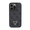 Guess Leather 4G Triangle Strass - Etui iPhone 15 Pro Max (czarny)
