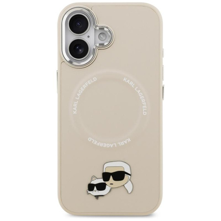 Karl Lagerfeld Karl & Choupette Pins MagSafe - Etui iPhone 17 (beżowy)