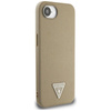 Guess Grained Triangle MagSafe - Etui do iPhone 16e (brązowy)